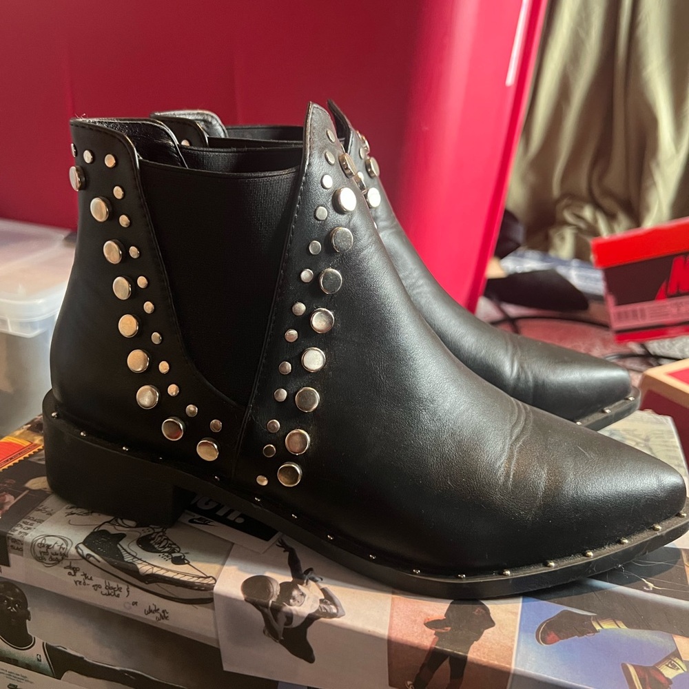 Studded Black Ankle Boots
